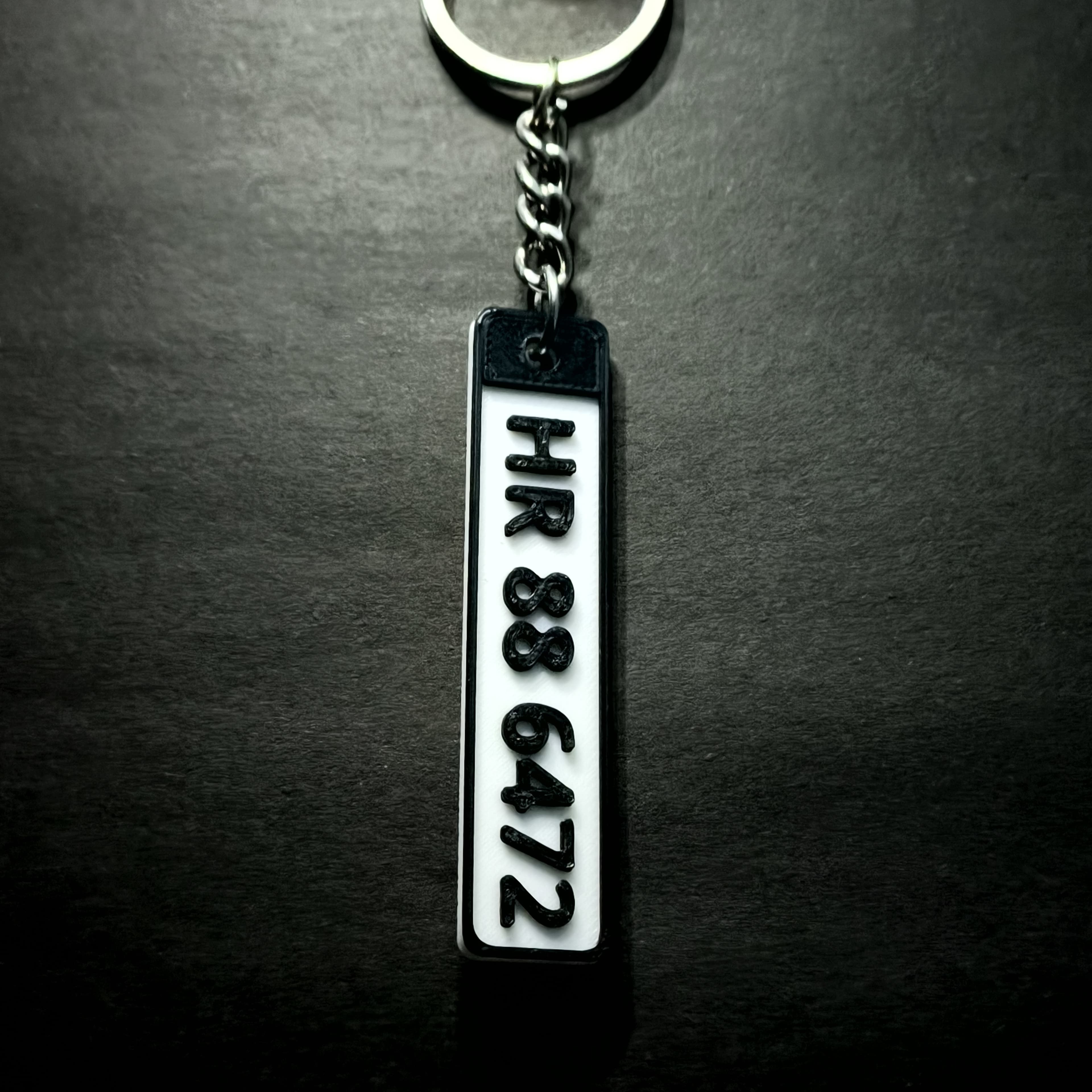 Personalized Vehicle Number Keychain angle 2