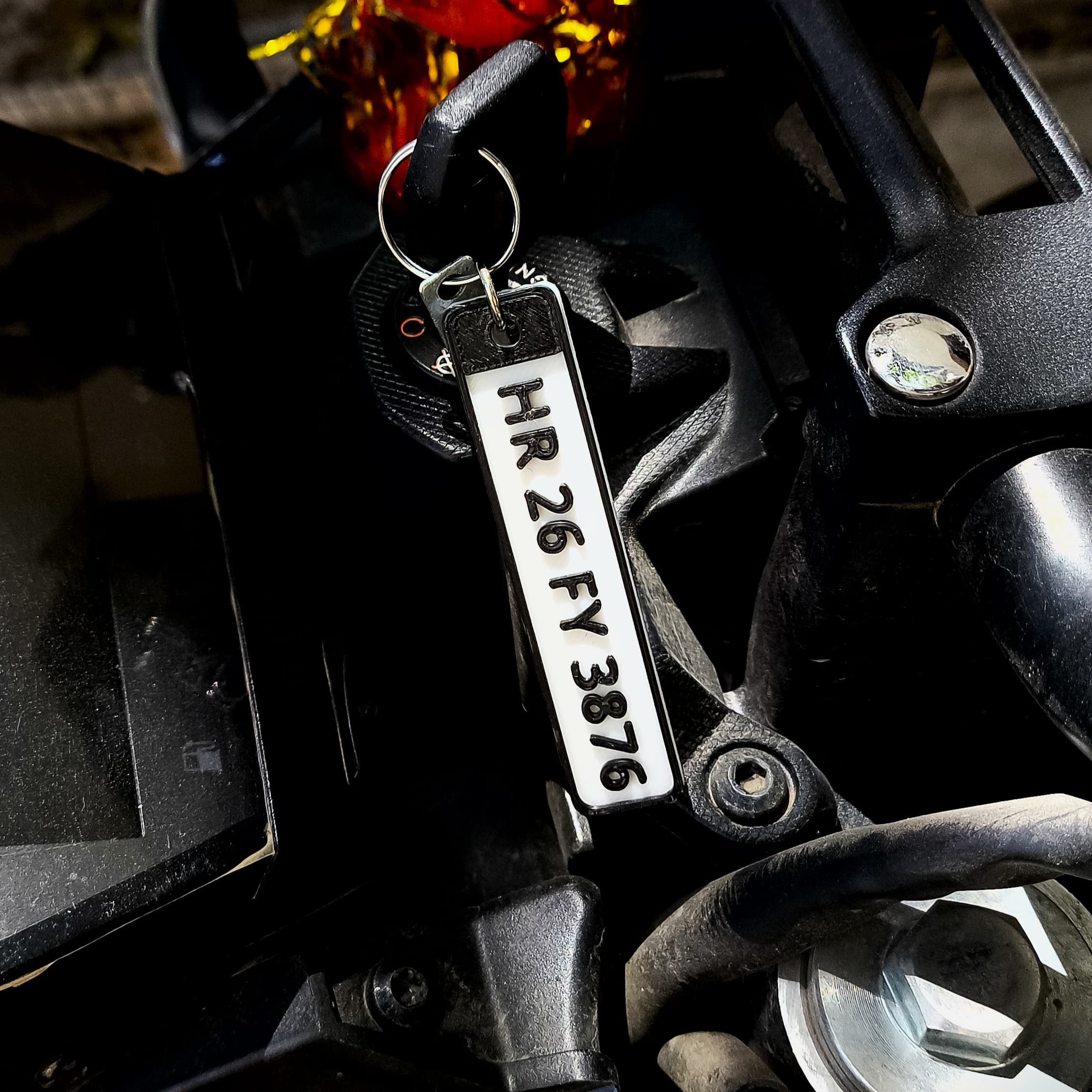 Personalized Vehicle Number Keychain angle 3